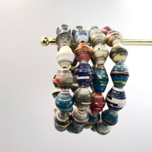 Recycled Paper Bead Stretch Bracelets