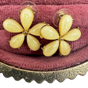 Golden Petal Flower Earrings