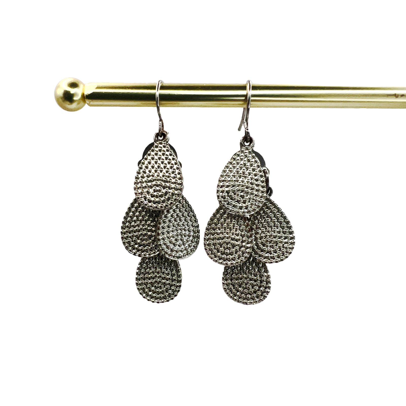 layered-silver-teardrop-dangle-earrings