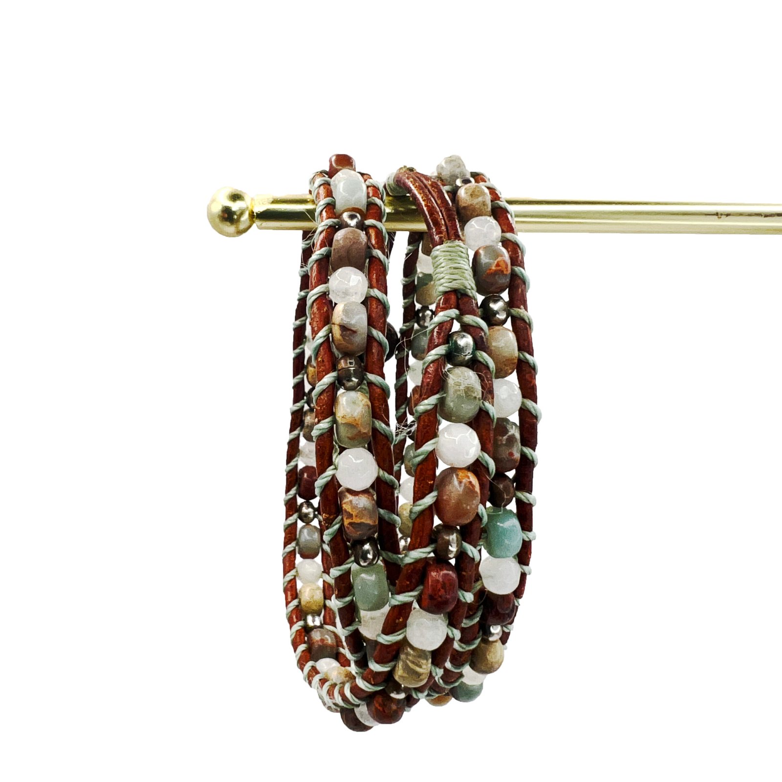 earthy-toned-wrap-beaded-bracelet