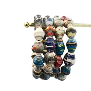 Recycled Paper Bead Stretch Bracelets